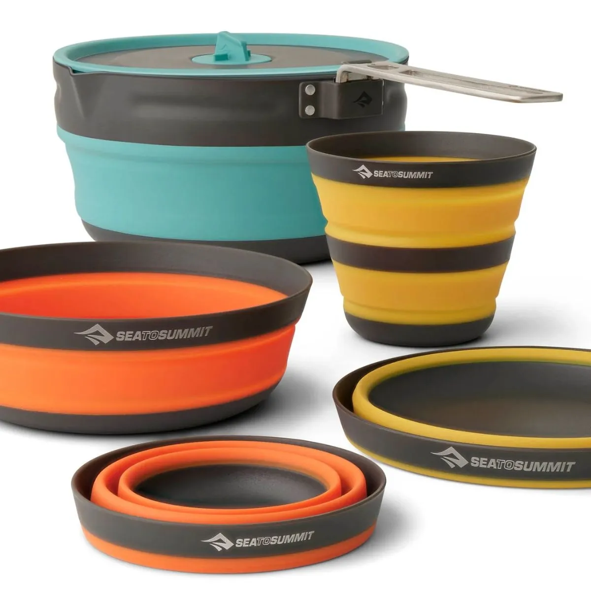 Set Camping Sea To Summit plegable Ultraliviano Frontier olla Bowls Vasos 5 Piezas