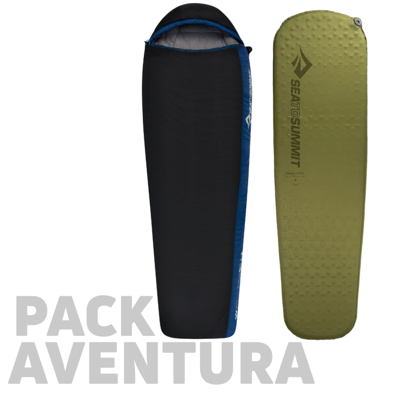 Pack aventura Sea to summit Bolsa de dormir trailhead THIII Regular + Aislante Camp Mat SI Regular