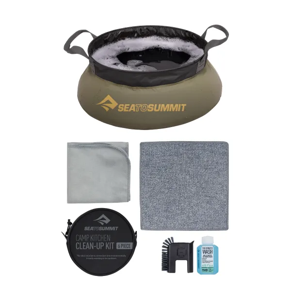 Pileta para lavado Sea to Summit Camp Kitchen Clean Up Kit 6 Piezas